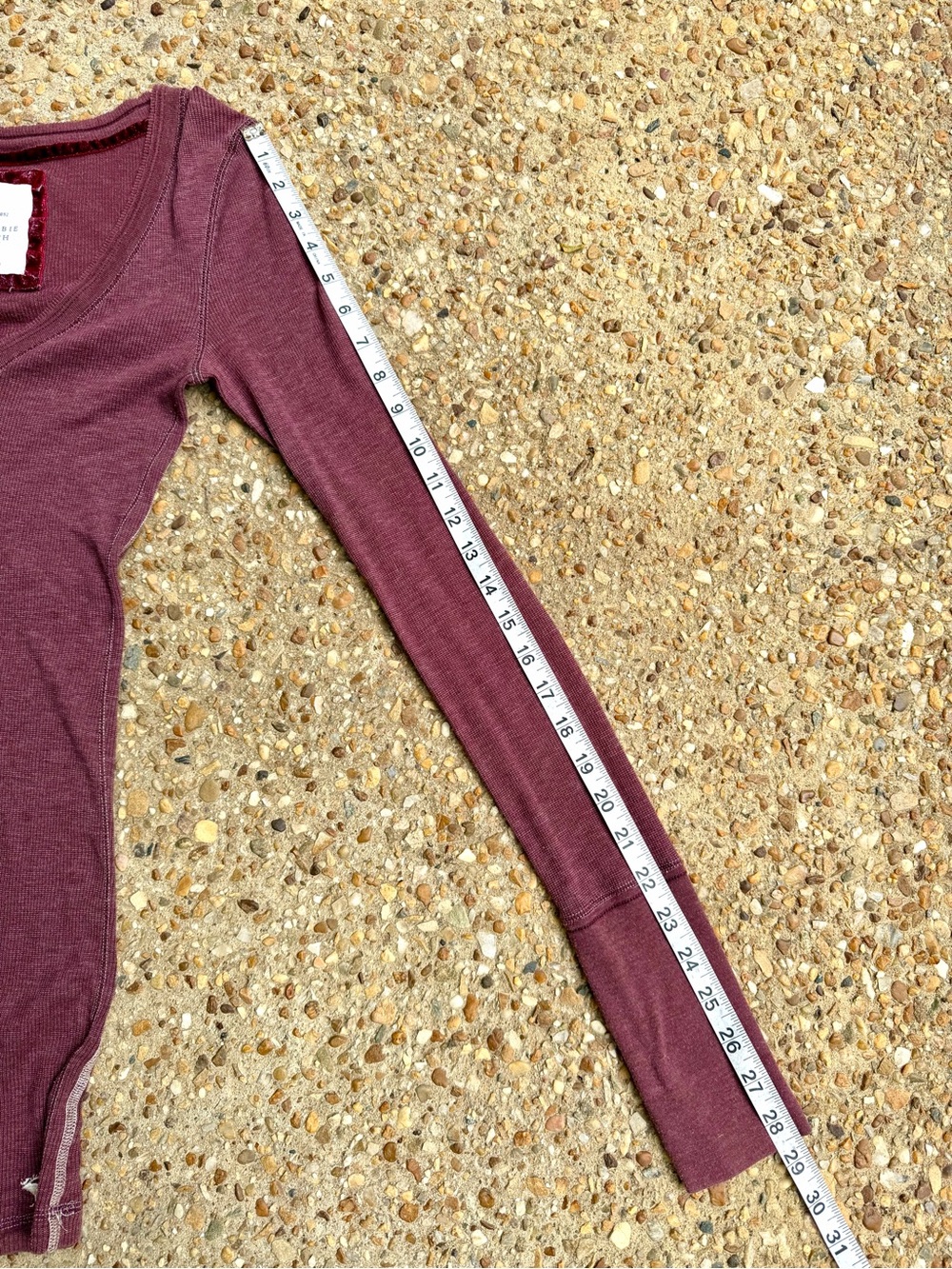 Vtg Y2K Abercrombie & Fitch Burgundy Plum Ribbed Top Size M - Picture 5 of 10